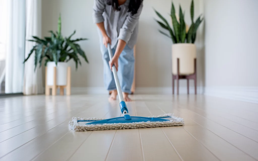 5 Mẹo Nhỏ Giúp Sàn Nhà Luôn Sạch Sẽ Như Mới 4 Lau chùi nhà thường xuyên