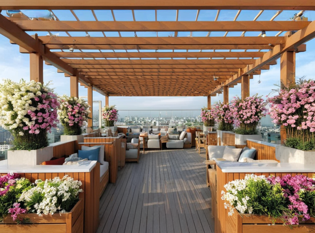Trụ Nhựa Giả Gỗ Pergola cho thiết kế khuân viên ngoài trời của khu nghỉ dưỡng Trụ Nhựa Giả Gỗ Pergola cho thiết kế khuân viên ngoài trời của khu nghỉ dưỡng
