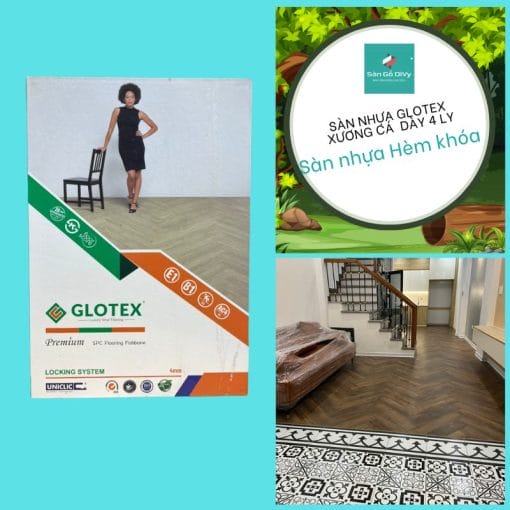 Sàn nhựa Glotex xương cá dày 4 ly