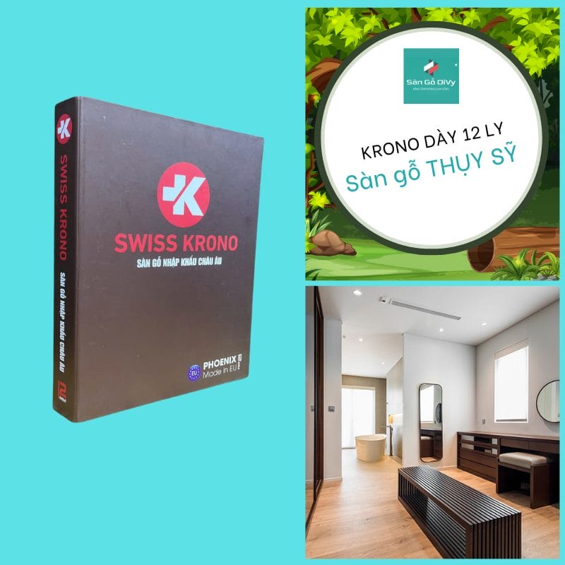 Sàn Gỗ Swiss Krono dày 12 ly nhập khẩu Thụy Sỹ
