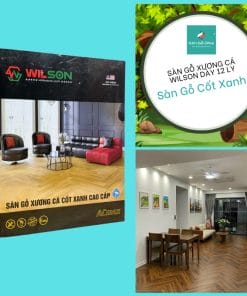 Sàn Gỗ Xương Cá Wilson cốt xanh dày 12 ly
